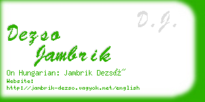 dezso jambrik business card